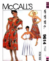 9614 MCCALLS SUMMER DRESS STRAPS OR NOT LENGTHS, COVER-UP PATTERN 14